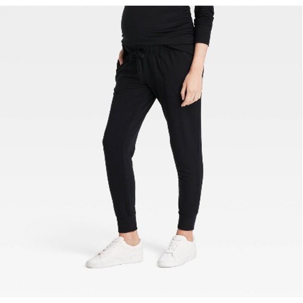 NWT Ladies Isabel Maternity Black Knit Joggers - Large